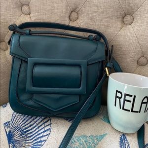Blue green/teal DL Leather crossbody